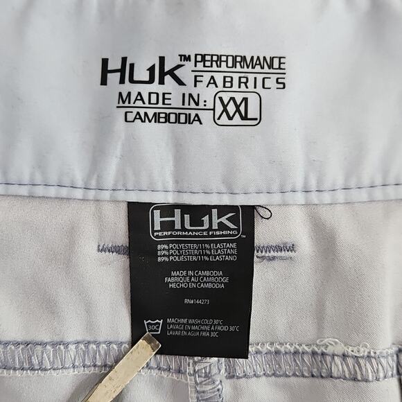 Camo Blue and Gray Men's Flat Front Shorts - Picture 11 of 13